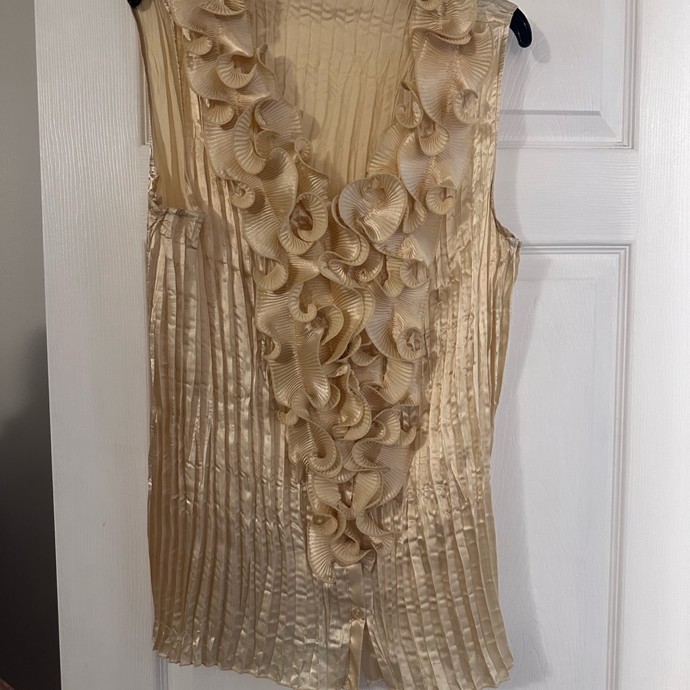 Beautiful gold ruffle blouse